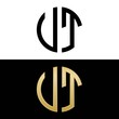 © triwaw - ut initial logo circle shape vector black and gold