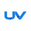 uv logo initial logo vector modern blue fold style