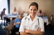 © WavebreakMediaMicro - Portrait of smiling female doctor standing with arms crossed