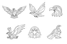 Eagle, Line Vector, Sign And Symbol, Vector Illustration.