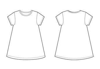 top dress or tee garment sketch for fashion industry