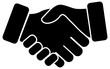 © sdecoret - Hand shake black vector icon