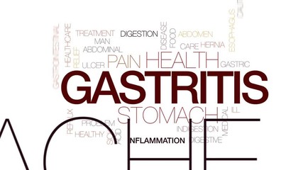 Sticker - Gastritis animated word cloud, text design animation. Kinetic typography.