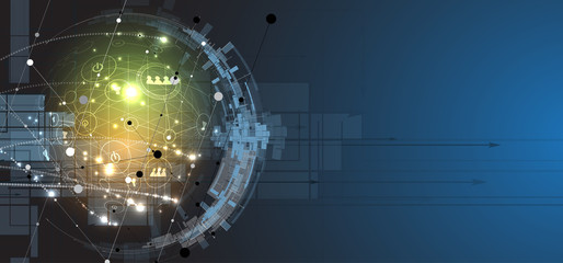 Digital technology world. Business virtual concept. Vector background