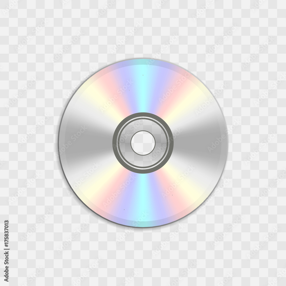 Realistic compact CD or DVD disc. - obrazy, fototapety, plakaty 