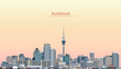 Auckland city skyline at sunrise vector illustration