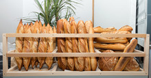 French Breads In A Bakery Market
