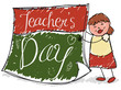 Happy Female Educator Holding a Calendar Paper for Teachers' Day, Vector Illustration