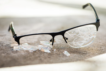 Wall Mural - broken glasses on the asphalt