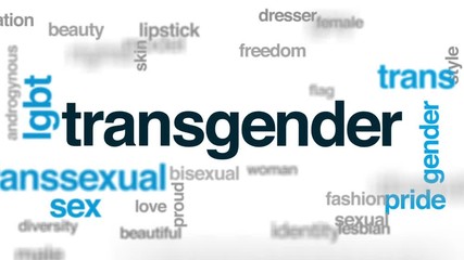 Sticker - Transgender animated word cloud, text design animation.