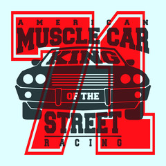 Poster - American muscle car t shirt print design