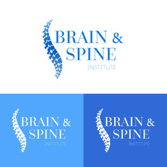 Sticker - Vector logo template. Spine pain medical center, clinic, institute, rehabilitation