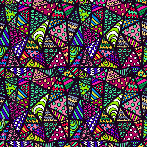 Zentangle pattern abstract triangles ornament colorful Buy this stock