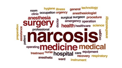 Wall Mural - Narcosis animated word cloud, text design animation.