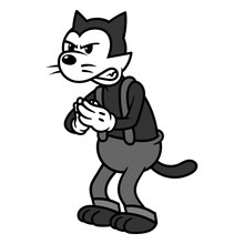 Mischievous Classic Cartoon Cat Character