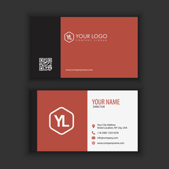 Modern Creative and Clean Business Card Template with red blac kcolor