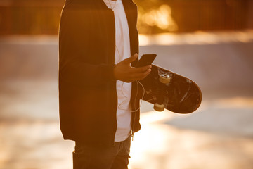 Sticker - Cropped image of a yung man checking email