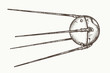 Sputnik vector. Earth satellite sputnik, hand drawn