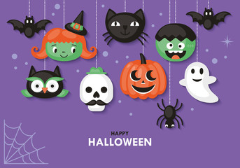 Wall Mural - Halloween holiday banner design