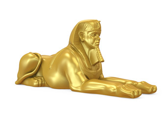 Wall Mural - Golden Egyptian Sphinx Statue Isolated