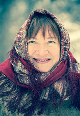  portrait of mature woman in babushka