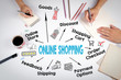 © STOATPHOTO - Online Shopping Concept. Chart with keywords and icons. The meeting at the white office table.