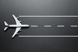 Model airplane on runway