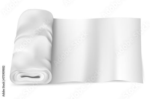 Download Realistic Empty White Fabric Textile Cloth Silk Roll Mockup For Your Pattern Vector Illustration Stock Vector Adobe Stock
