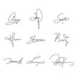 Collection of Signature samples to use in your design. Vector Illustration