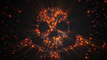 Wall Mural - orange skul symbol of digital hex code