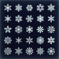 Wall Mural - Festive vector snowflakes set. Christmas holydays decoration elements