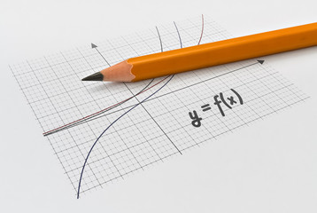 Wall Mural - Math function and a pencil
