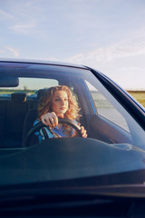 girl in a car