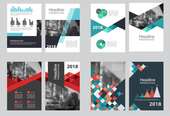 Poster - Business abstract vector template. Brochure design, cover modern layout, annual report, poster, flyer in A4 with colourful triangles, geometric shapes for tech, science, market with light background.