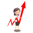 © ToT Design Studio - 業績を上向きにするスーツ姿の若い女性会社員
