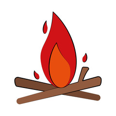 Poster - bonfire fire icon image vector illustration design 