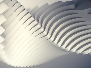 Wall Mural - White stripe pattern futuristic background. 3d render illustration