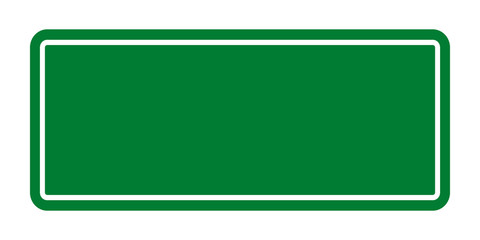 blank green color square transportation sign on white background for add wording