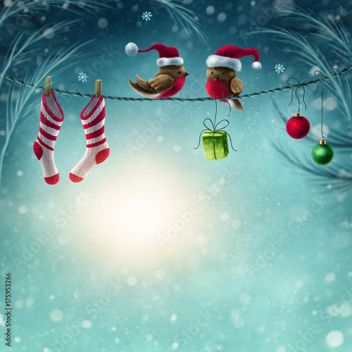 Abstract winter background Poster Mural XXL