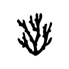 sea coral silhouette vector black