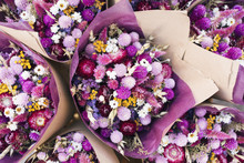 Colorful Dried Flower Bouquets