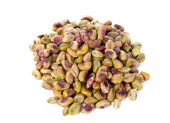 Wall Mural - Pistachio nuts isolated on white background