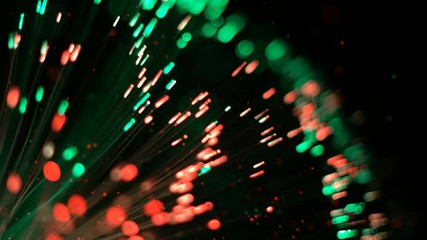 Canvas Print - Colorful fibre optic lights and flying particles 4k UHD (3840x2160)
