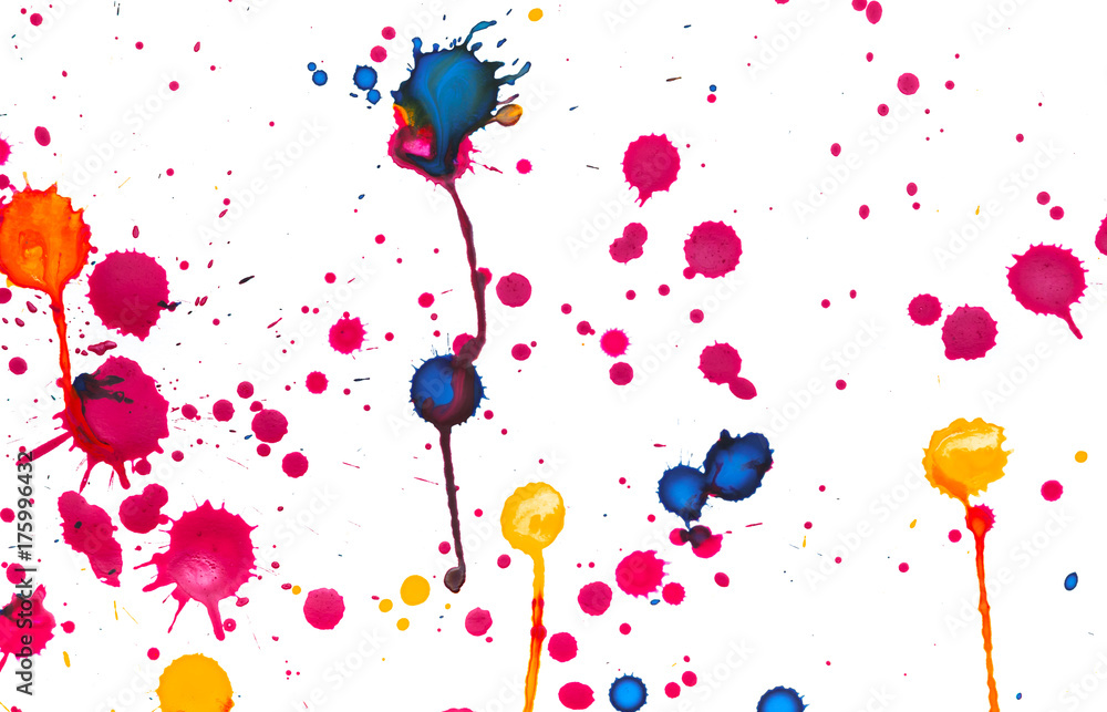 Foto-Schiebegardine Komplettsystem - Colorful paint splashes, background exture