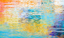 Rippled Water Surface Texture, Colorful Reflections