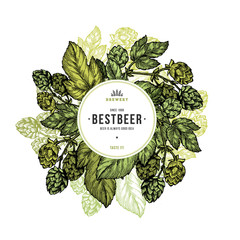 Beer hop illustration. Engraved style illustration. Vintage beer hop design template. Vector illustration