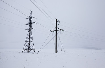 Snow drifts in winter