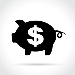 Poster - piggy bank icon on white background