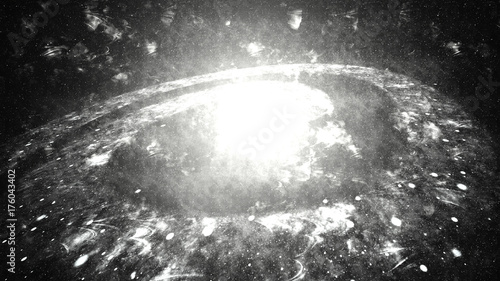 Obraz na płótnie Czarno-biały galaktyka spiralna o wybuchu (3d ilustracji)