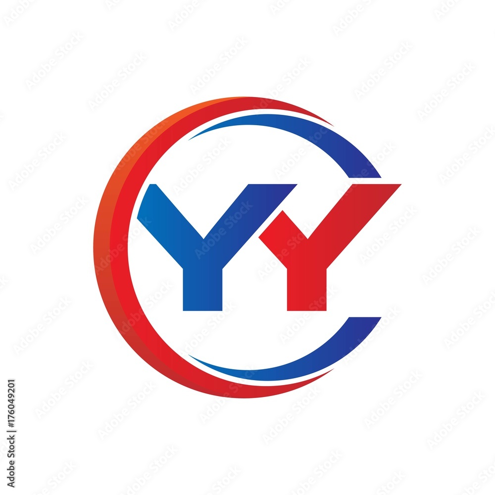 yy logo vector modern initial swoosh circle blue and red Stock Vector |  Adobe Stock